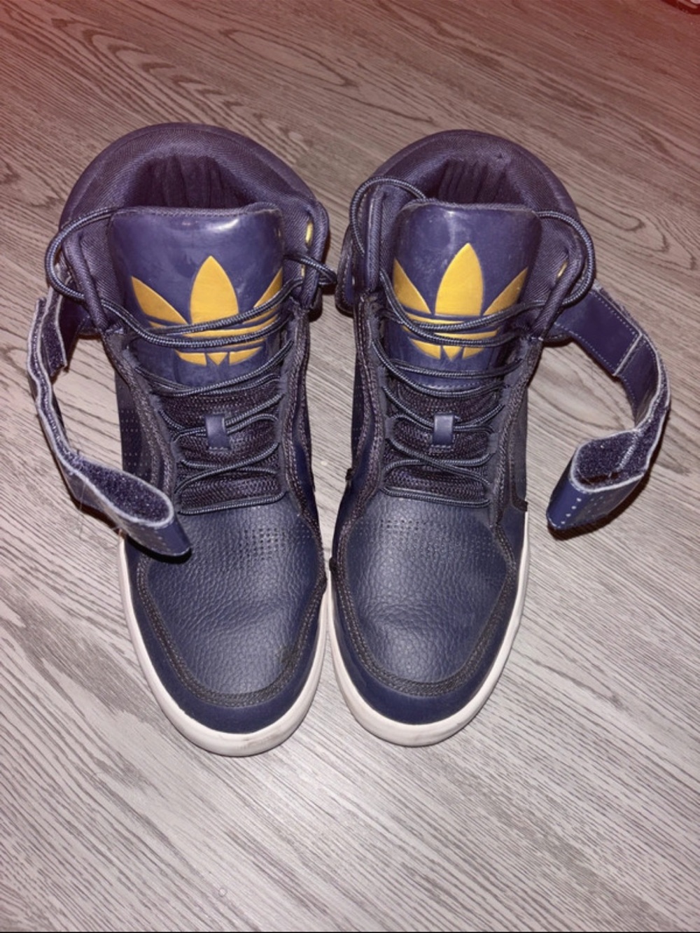 Msg to buy 2010 adidas Navy and Gold High-Top Sneakers msg to buy